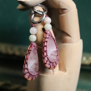 boucles d'oreilles quartz rose et morganite