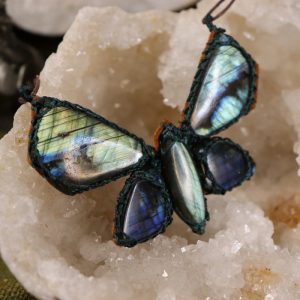 Pendentif papillon labradorite